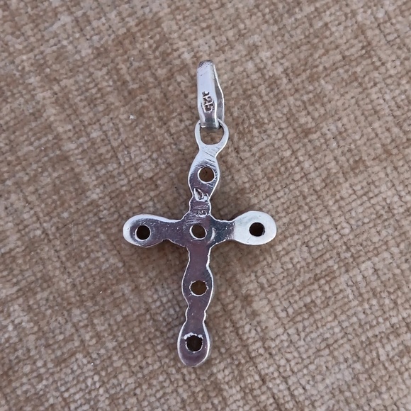 Sterling Silver Garnet and Sterling Silver Citrine Cross Pendants Set of 2 - Picture 9 of 13